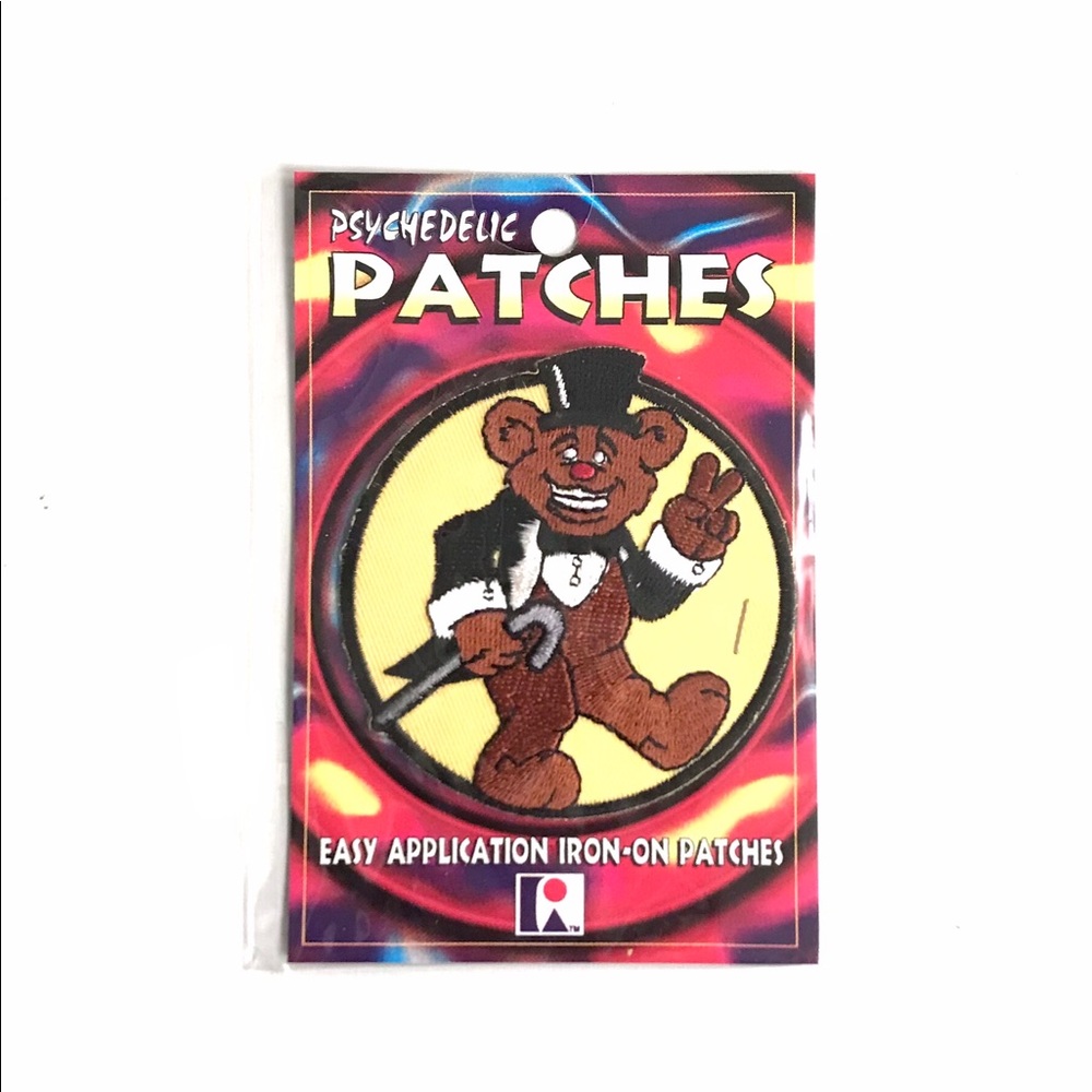 Dancing Bear Patch With Top Hat - Iron On or Sew On Psychedelic Patch